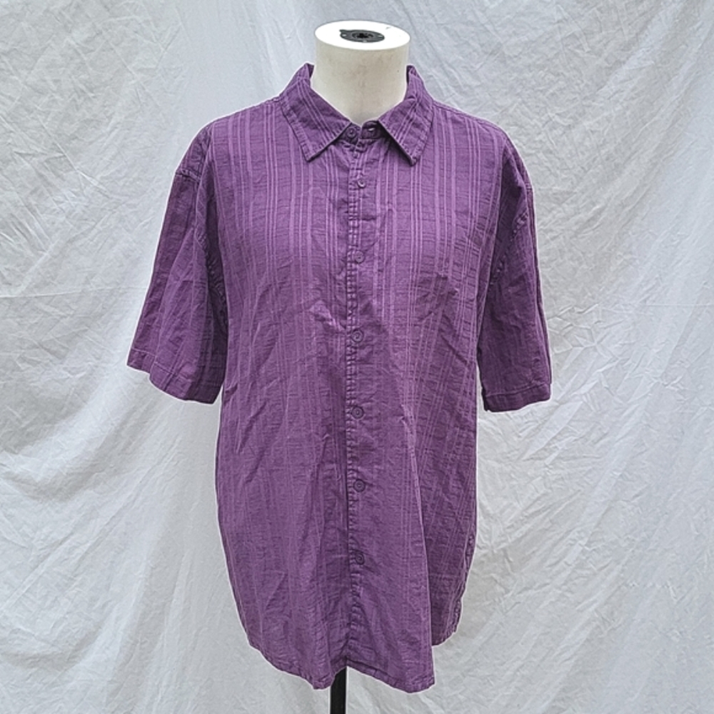 Men's Havana Nines linen blend shirt, short sleeves,  purple,  sz XL